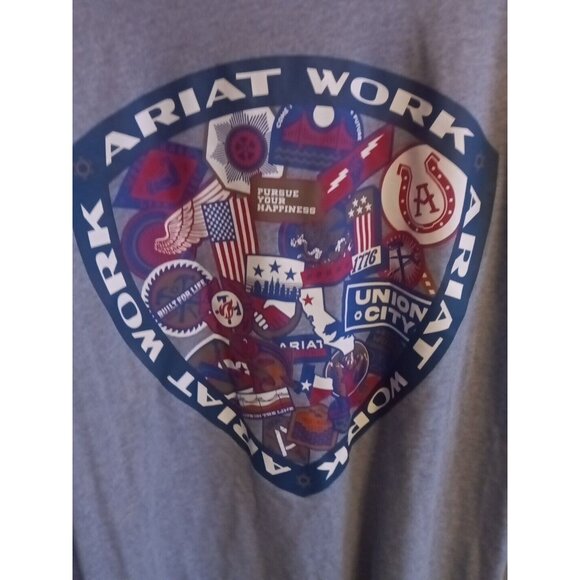 Ariat Rebar Men's Pocket Long Sleeve Tee T Shirt Beige Gray Work Size 3XL - Picture 7 of 7